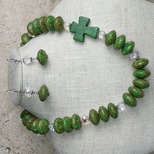 Artisan Crafted Hardstone Bead Necklace/Earrings